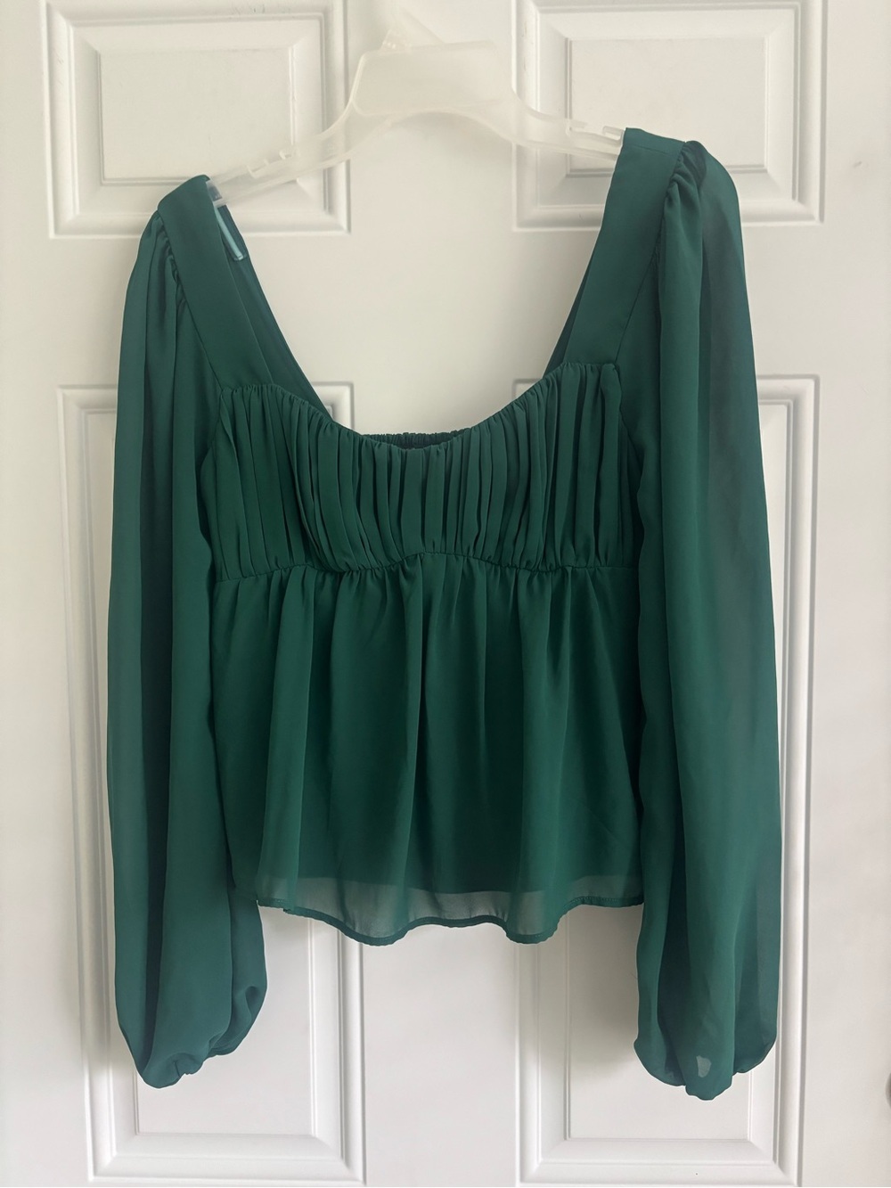 Abercrombie & Fitch Emerald Babydoll Blouse, Size Small
